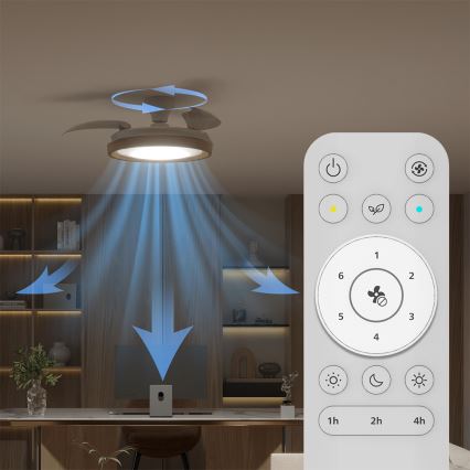 Philips - dimmbare LED-Deckenleuchte mit Ventilator BLISS LED/35W/230V braun + Fernbedienung