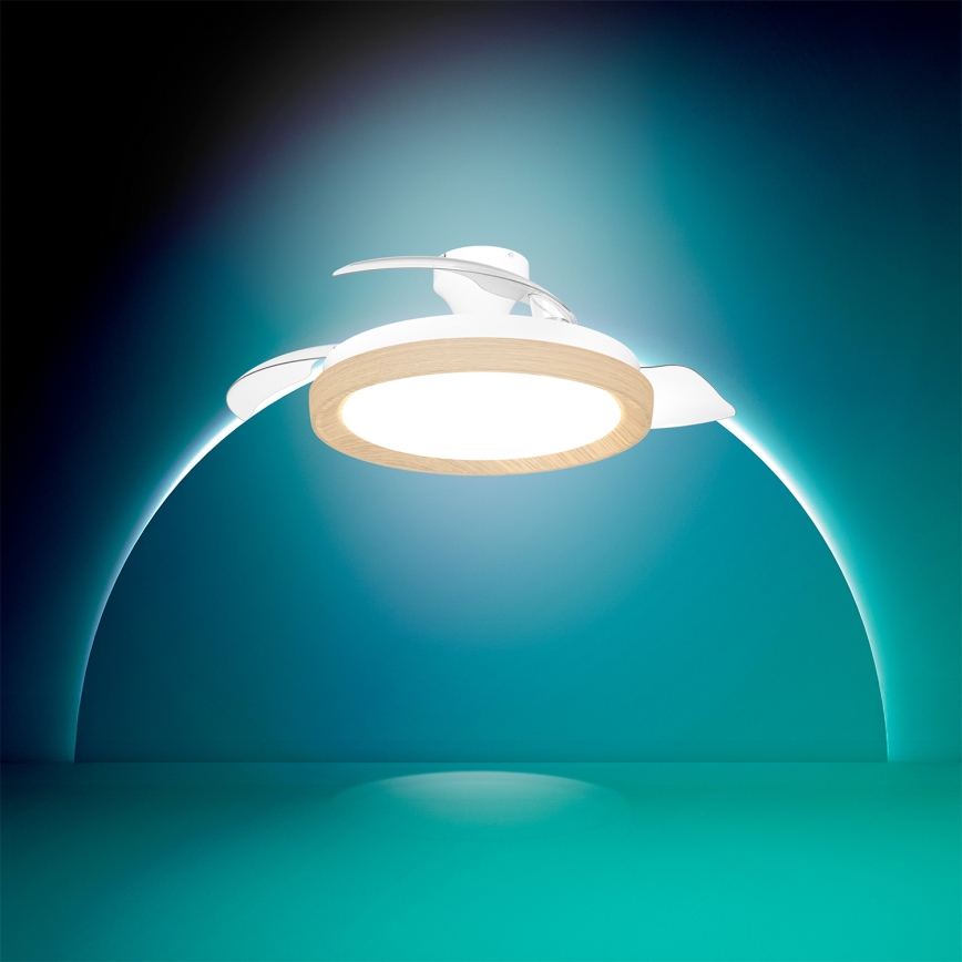 Philips - dimmbare LED-Deckenleuchte mit Ventilator BLISS LED/35W/230V braun + Fernbedienung