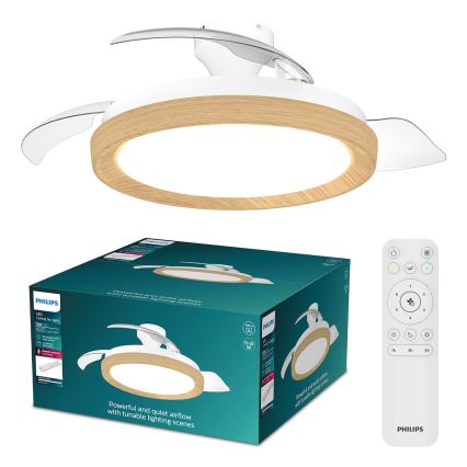 Philips - dimmbare LED-Deckenleuchte mit Ventilator BLISS LED/35W/230V braun + Fernbedienung