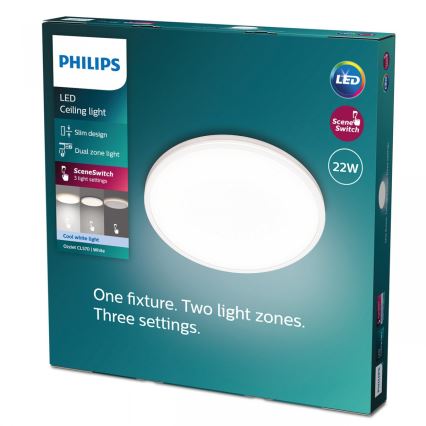 Philips - Dimmbare LED-Deckenleuchte SCENE SWITCH LED/22W/230V d 40 cm 4000K weiß