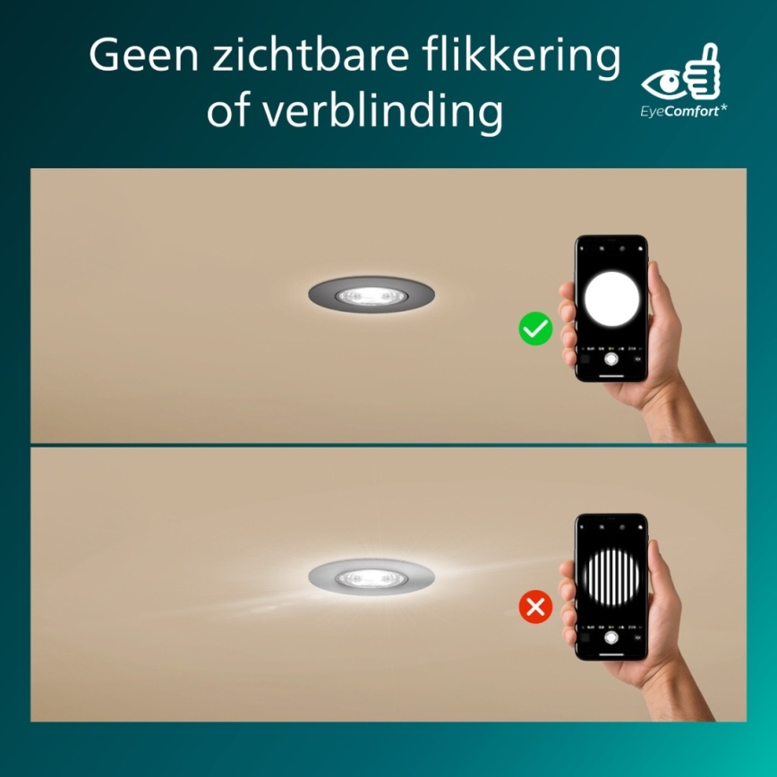 Philips - CILANTRO LED Einbauleuchte, dimmbar, 5 W, 230 V, 2700 K, schwarz