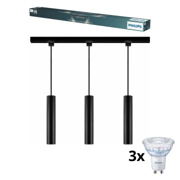 Philips - Dimmbare LED-Pendelleuchte an Kabel für das EASYLINK-Schienensystem 3xGU10/6,2W/230V 2200-2700K 1m schwarz
