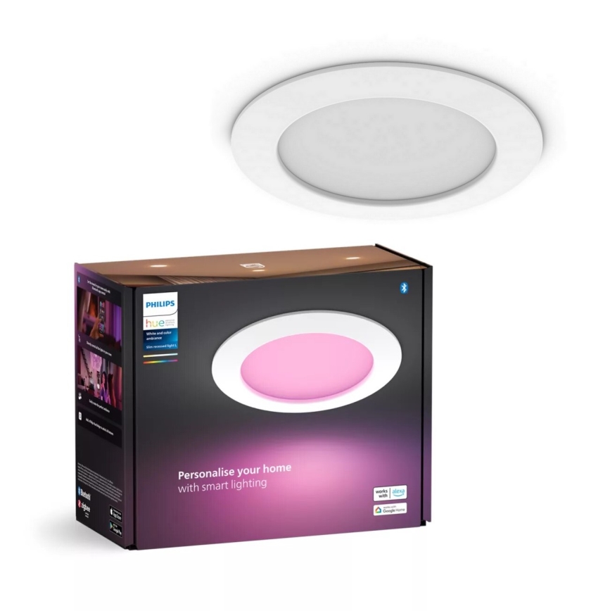 Philips - Dimmbare LED-RGBW-Einbauleuchte für Badezimmer Hue SLIM LED/12W/230V IP44 2200-6500K