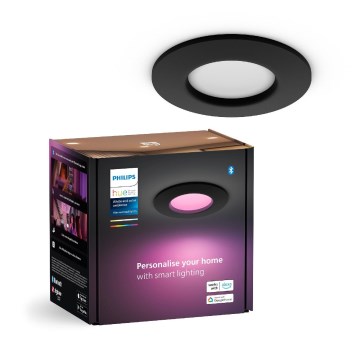 Philips - Dimmbare LED-RGBW-Einbauleuchte für Badezimmer Hue SLIM LED/8,3W/230V 2000-6500K IP44 schwarz