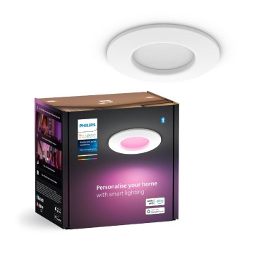 Philips - Dimmbare LED-RGBW-Einbauleuchte für Badezimmer Hue SLIM LED/8,3W/230V 2000-6500K IP44 weiß