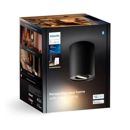 Philips - Dimmbarer LED-Strahler Hue PILLAR 1xGU10/4,2W/230V 2200-6500K + Fernbedienung schwarz