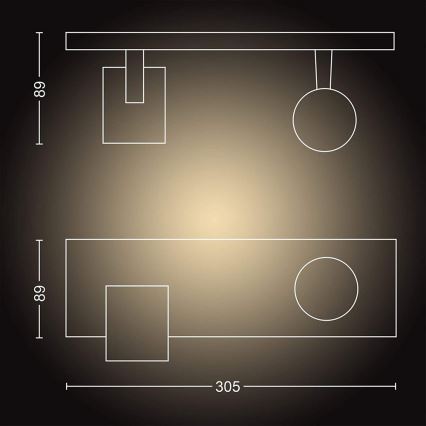 Philips - Dimmbarer LED-Strahler Hue RUNNER 2xGU10/4,2W/230V 2200-6500K + Fernbedienung weiß