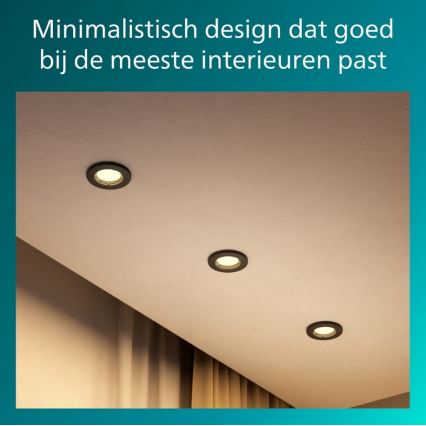 Philips - Einbauleuchte PERIDOT 1xGU10/7W/230V schwarz