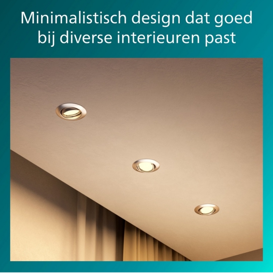 Philips - Einbauleuchte PERIDOT 1xGU10/7W/230V silber