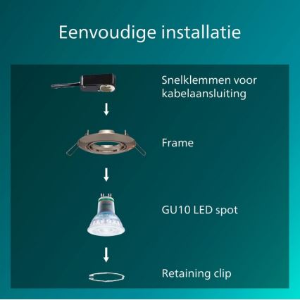 Philips - Einbauleuchte PERIDOT 1xGU10/7W/230V silber