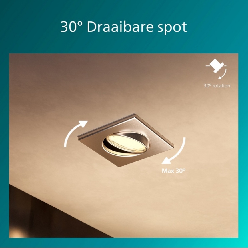 Philips - Einbauleuchte PERIDOT 1xGU10/7W/230V silber