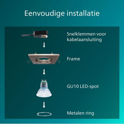 Philips - Einbauleuchte PERIDOT 1xGU10/7W/230V silber