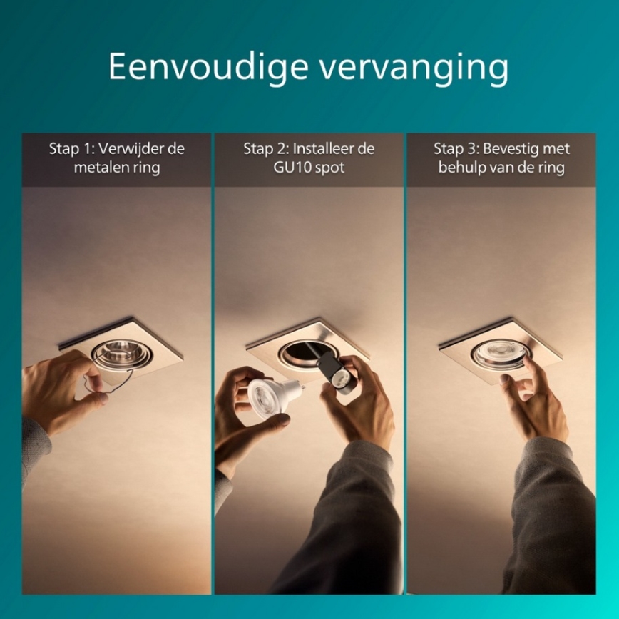 Philips - Einbauleuchte PERIDOT 1xGU10/7W/230V silber