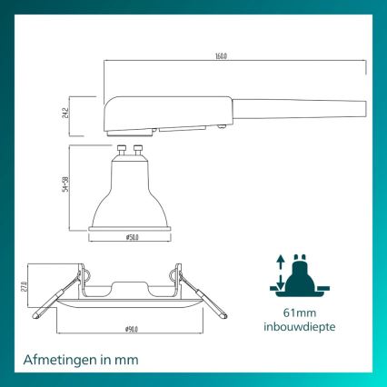 Philips - Einbauleuchte PERIDOT 1xGU10/7W/230V weiß