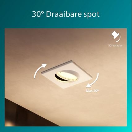 Philips - Einbauleuchte PERIDOT 1xGU10/7W/230V weiß