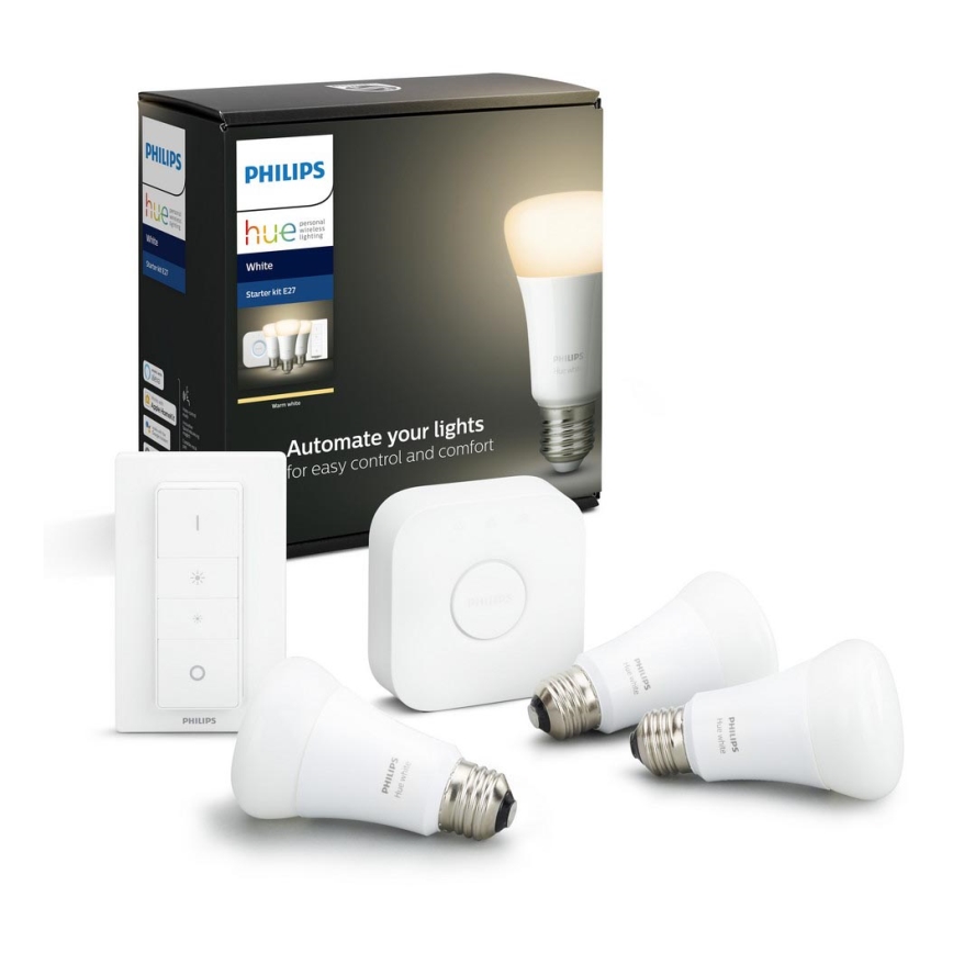 Philips - et Philips Hue STARTER KIT WHITE 3xE27/9W + Verbindungsvorrichtung 2700K