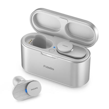 Philips Fidelio T1WT/00 - Kabellose Kopfhörer IPX4 2x 60 mAh + 650 mAh silbern