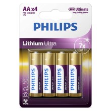 Philips FR6LB4A/10 - 4 Stück  Lithium-Batterien AA LITHIUM ULTRA 1,5V 2400mAh