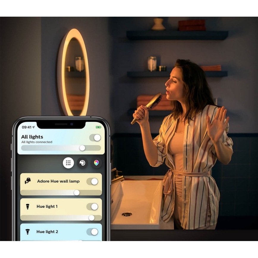 Philips - LED dimmbares Badezimmerspiegel Hue ADORE LED/27W/230V + Fernbedienung IP44