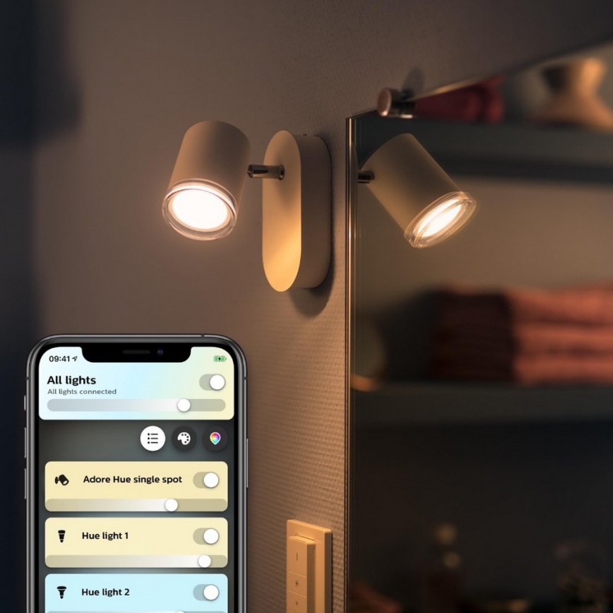 Philips - LED dimmbares Badezimmerleuchte Hue ADORE 1xGU10/5W/230V IP44 + Fernbedienung
