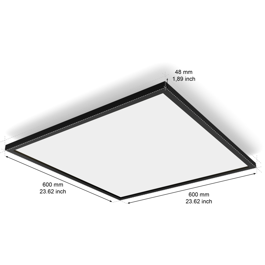 Philips - LED dimmbare Deckenleuchte Hue AURELLE LED/39W/230V 2200-6500K 60x60 cm schwarz
