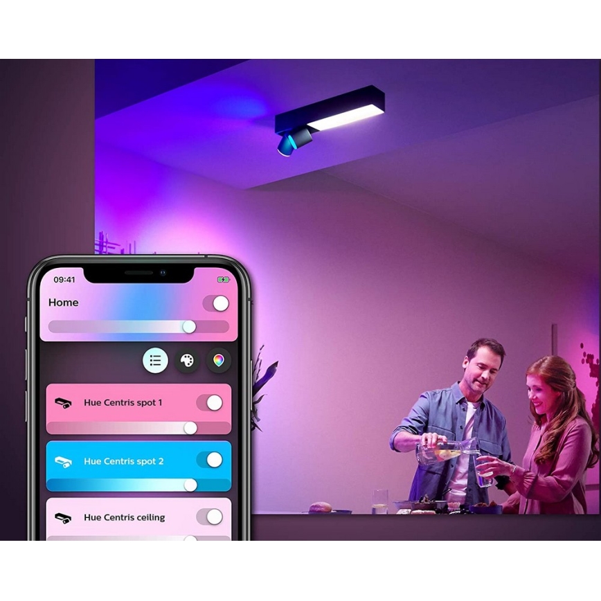 Philips - LED RGBW dimmbares Einbauleuchte Hue CENTRIS LED/11W/230V + 2xGU10/5,7W