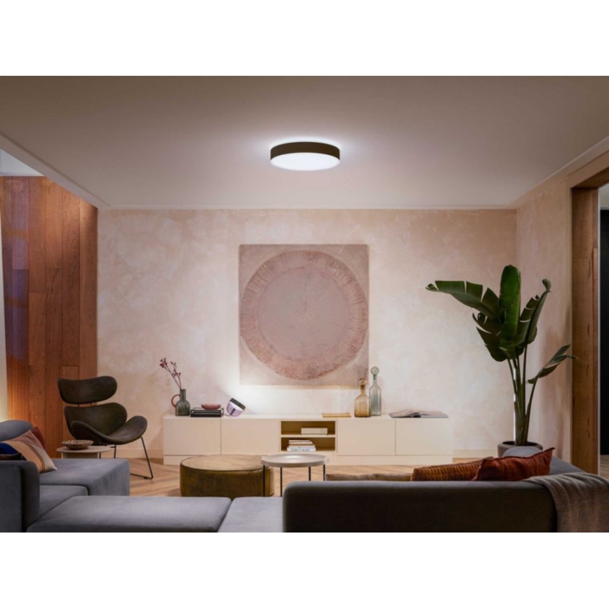 Philips - LED dimmbare Deckenleuchte Hue LED/33,5W/230V 2200-6500K Ø 425 mm schwarz + Fernbedienung