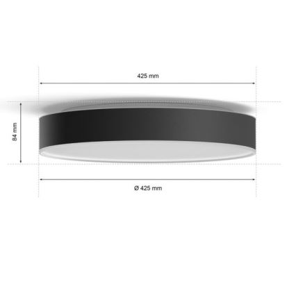 Philips - LED dimmbare Deckenleuchte Hue LED/33,5W/230V 2200-6500K Ø 425 mm schwarz + Fernbedienung