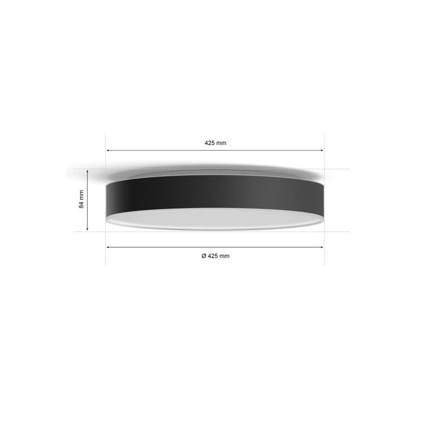 Philips - LED dimmbare Deckenleuchte Hue LED/33,5W/230V 2200-6500K Ø 425 mm schwarz + Fernbedienung