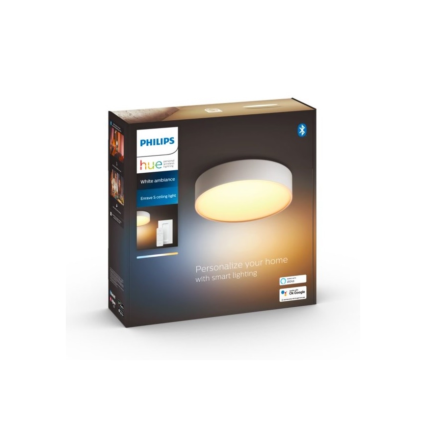 Philips - LED dimmbare Deckenleuchte Hue LED/9,6W/230V 2200–6500K Ø 261 mm Weiß + Fernbedienung