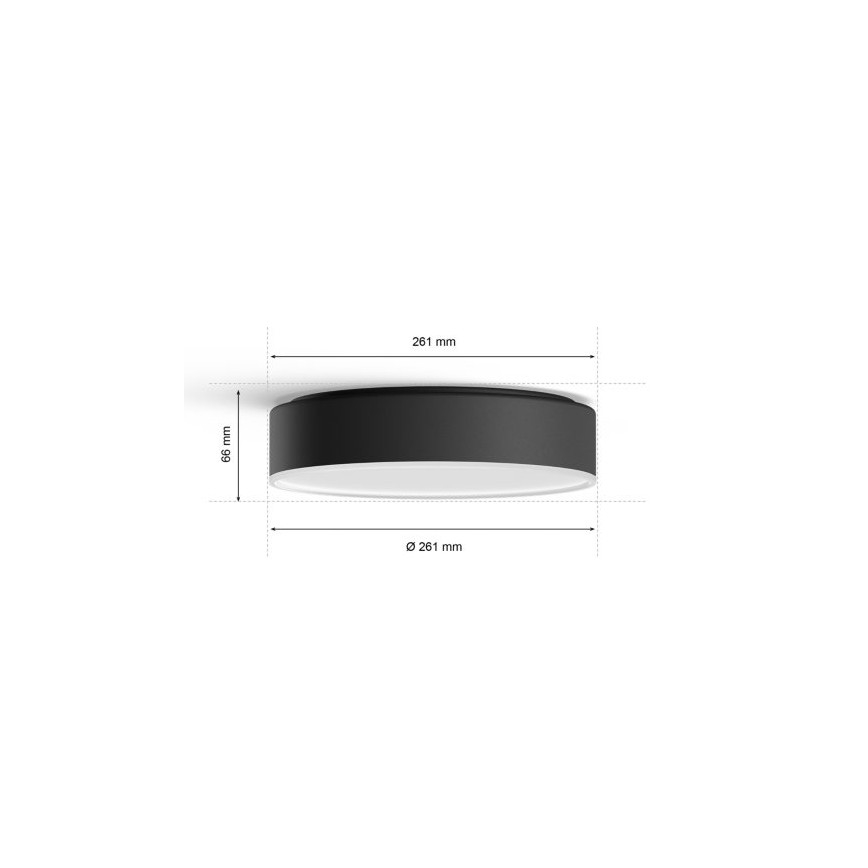 Philips - LED dimmbare Deckenleuchte Hue LED/9,6W/230V 2200-6500K Ø 261 mm schwarz + Fernbedienung