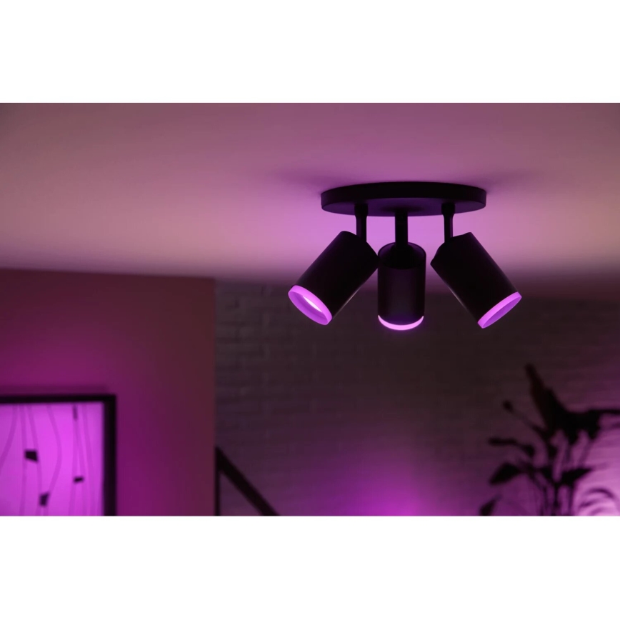 Philips - LED RGBW dimmbares Einbauleuchte Hue FUGATO 3xGU10/4,2W/230V 2000-6500K schwarz