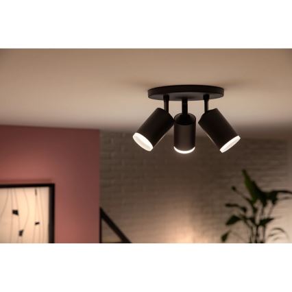 Philips - LED RGBW dimmbares Einbauleuchte Hue FUGATO 3xGU10/4,2W/230V 2000-6500K schwarz