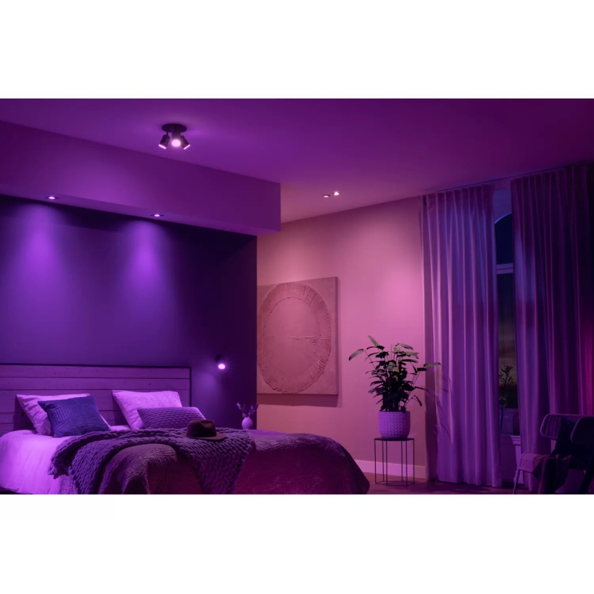 Philips - LED RGBW dimmbares Einbauleuchte Hue FUGATO 3xGU10/4,2W/230V 2000-6500K schwarz