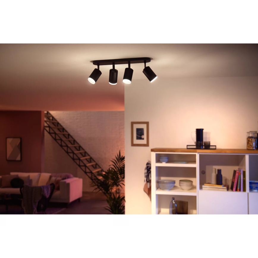 Philips - LED RGBW dimmbares Einbauleuchte Hue FUGATO 4xGU10/4,2W/230V 2000-6500K schwarz