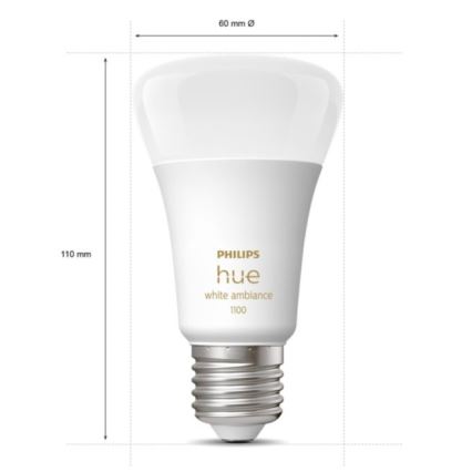 Philips Hue White Ambiance Starter-Set 3xE27/11W 2200-6500K + Hue Bridge und Dimmer Switch