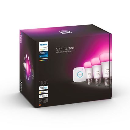 Grundset Philips Hue WHITE AND COLOR AMBIANCE 3xE27/9W/230V 2000-6500K + Verbindungsgerät