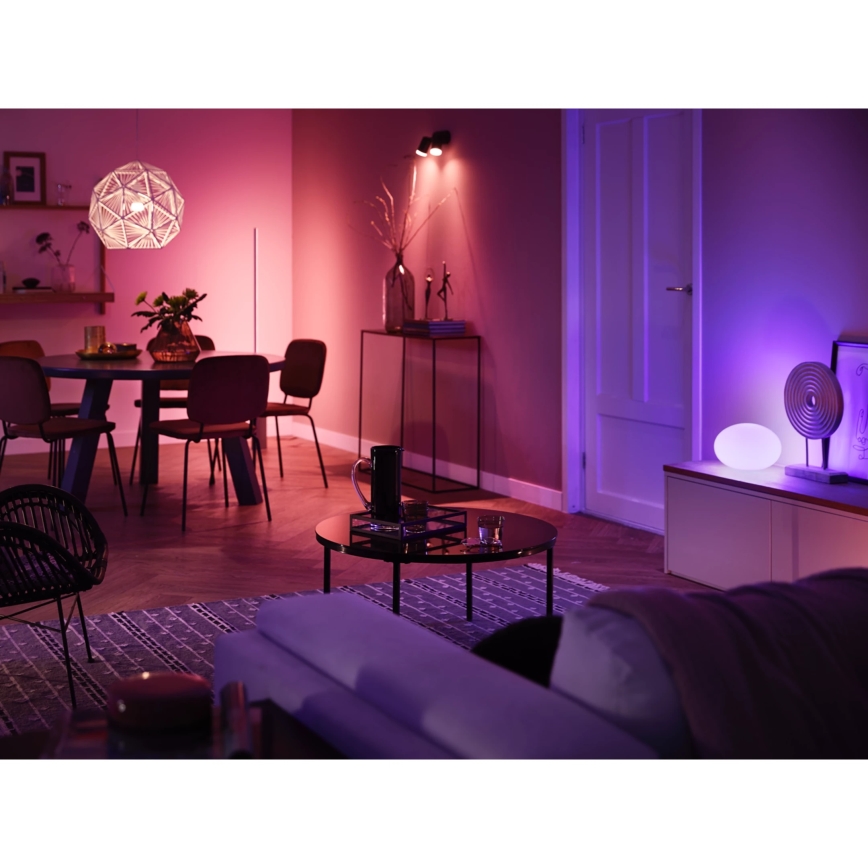 Starter-Set Philips Hue WHITE AND COLOR AMBIANCE 2xE27/9W/230V 2200-6500K + smarte Steckdose, Hue Bridge und Dimmschalter