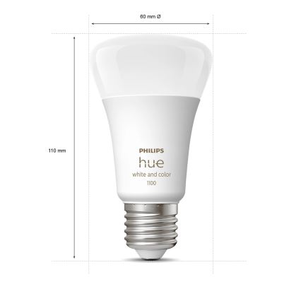 Starter-Set Philips Hue WHITE AND COLOR AMBIANCE 2xE27/9W/230V 2200-6500K + smarte Steckdose, Hue Bridge und Dimmschalter