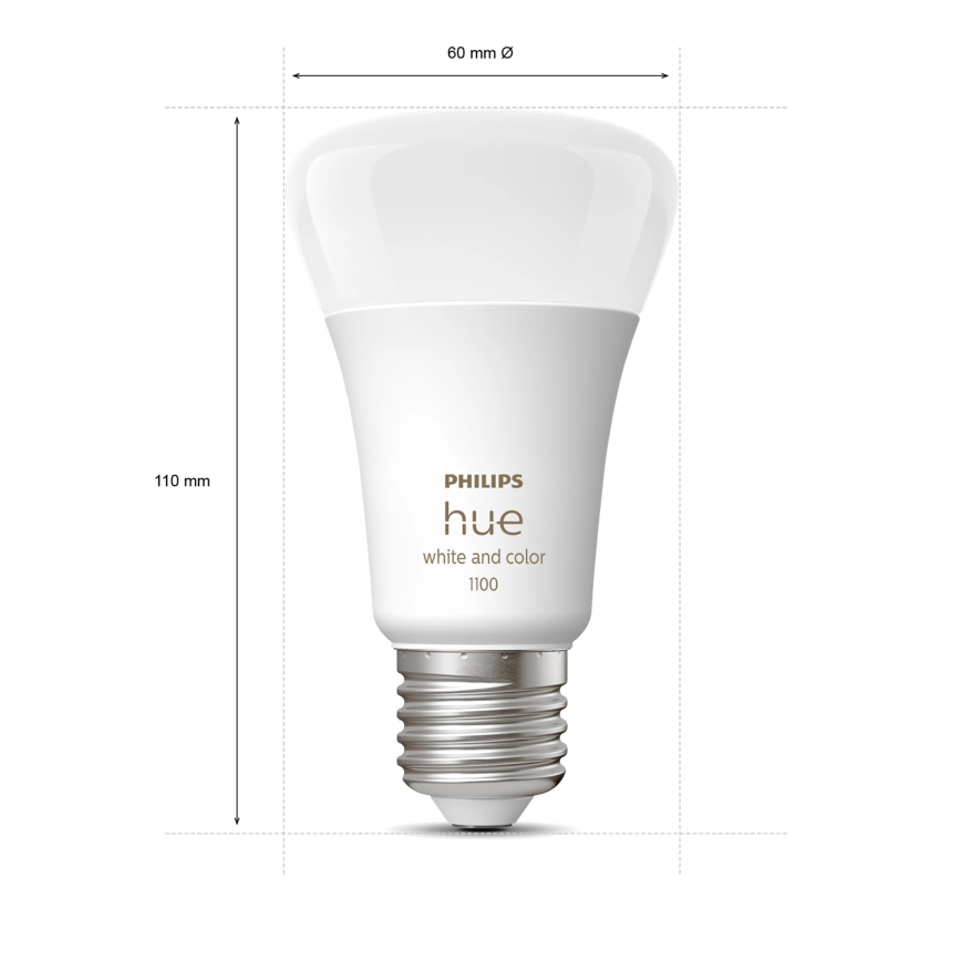Starter-Set Philips Hue WHITE AND COLOR AMBIANCE 2xE27/9W/230V 2200-6500K + smarte Steckdose, Hue Bridge und Dimmschalter