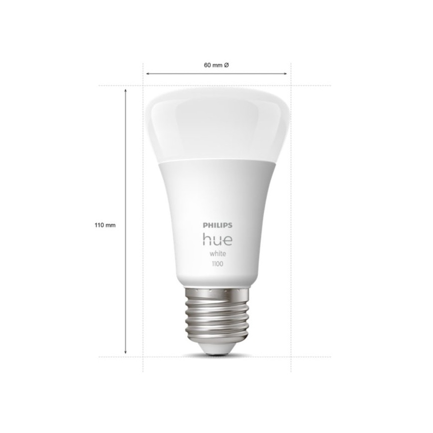 Philips Hue WHITE Starter-Set 3xE27/9,5W 2700K + Hue Bridge und Dimmer-Schalter