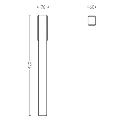 Philips - LED-Außenleuchte STRATOSPHERE LED/3,8W/230V 42 cm 2700K IP44