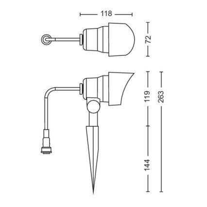 Philips – LED-Außenstrahler LED/24W/230V 2700K IP44