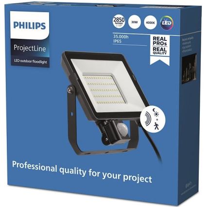 Philips – LED-Außenstrahler mit Sensor PROJECTLINE LED/30W/230V IP65 4000K