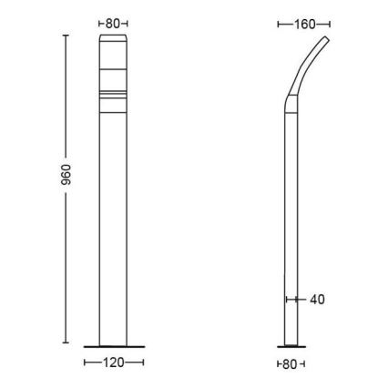 Philips - LED Auβenlampe LED/12W/230V 2700K 96 cm IP44