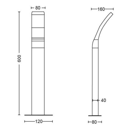 Philips - LED Auβenlampe LED/12W/230V 4000K 60 cm IP44