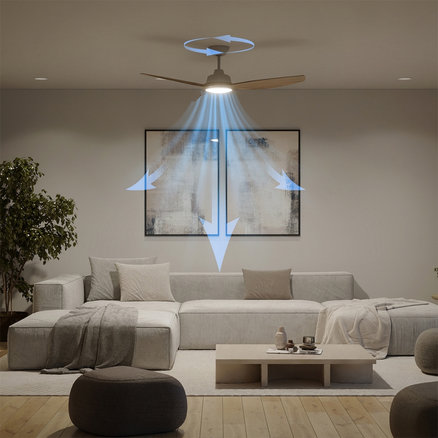 Philips - Dimmbarer LED-Deckenventilator OLAS LED/24W/230V Ø 132 cm weiß/braun + Fernbedienung