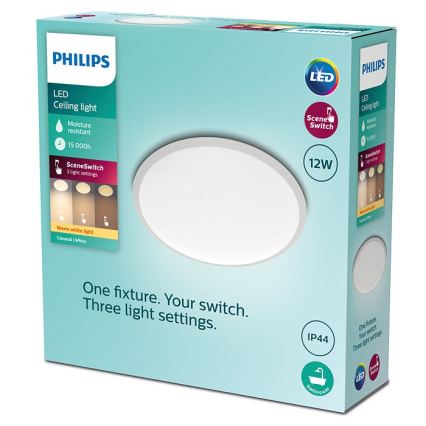 Philips - LED dimmbare Badezimmerdeckenleuchte SCENE SWITCH LED/12W/230V IP44