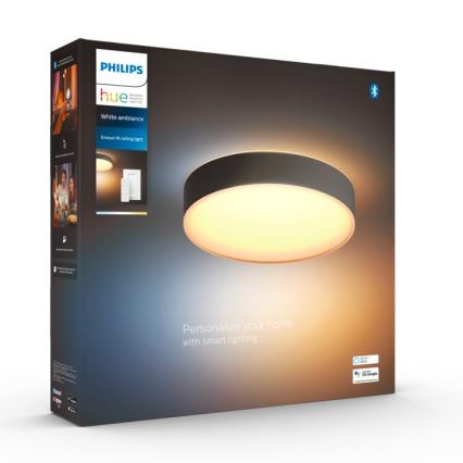 Philips - dimmbare LED-Deckenleuchte Hue LED/19,2W/230V 2200-6500K Ø 381 mm schwarz + Fernbedienung