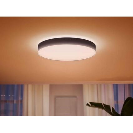 Philips - dimmbare Hue LED-Deckenleuchte, LED/48W/230V, 2200-6500K, Ø 551 mm, Schwarz + Fernbedienung